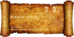 Kunszt Ulrik névjegykártya